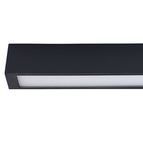 Plafoniera da soffitto led slim nera 122cm 22w 3000k per interni