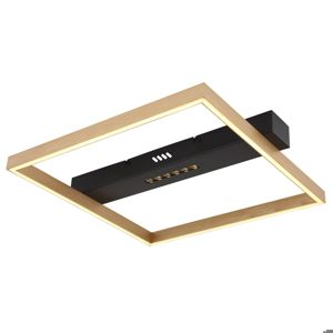 Plafoniera led 24w 3000k design nero oro quadrata