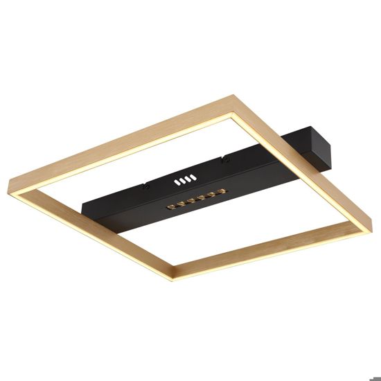 Plafoniera da soffitto led 24w 3000k nero oro quadrata