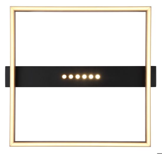 Plafoniera da soffitto led 24w 3000k nero oro quadrata