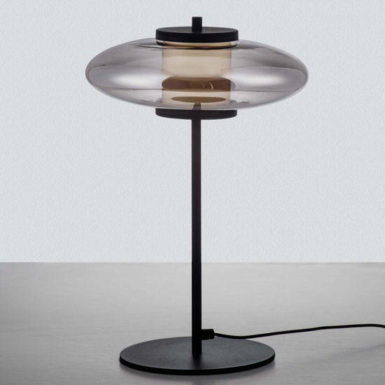 Lampada da tavolo led vetro fume design moderna