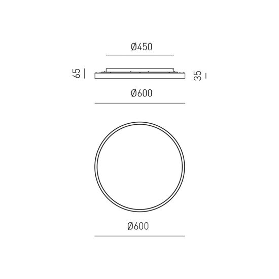 Gea luce plafoniera aela p-m nero led 60w 3000k 4000k