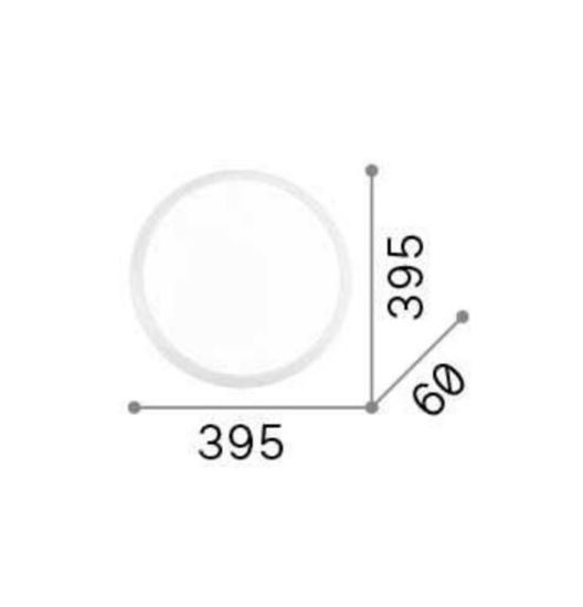 Ideal lux plafoniera a led 24w 3000k gemma pl d39 rotonda nera