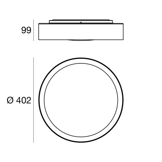 Plafoniera a led 3000k moderna linea light crew 2 40cm bianco rame