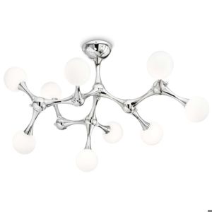 Ideal lux nodino pl9 plafoniera moderna cromo nove luci design