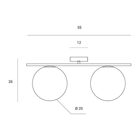 Jugen miloox plafoniera per soggiorno moderno ottanio 2 sfere vetro