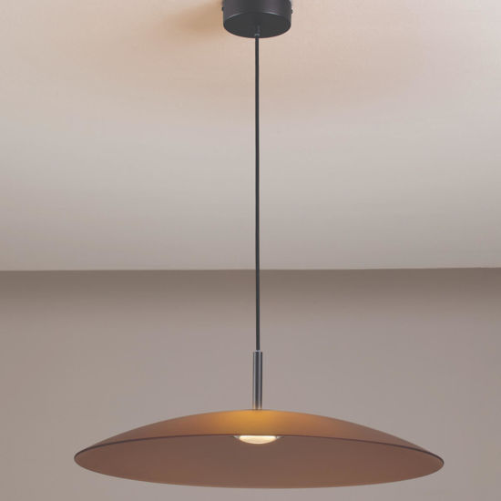 Lampadario led per cucina marrone piatto di vetro 60cm