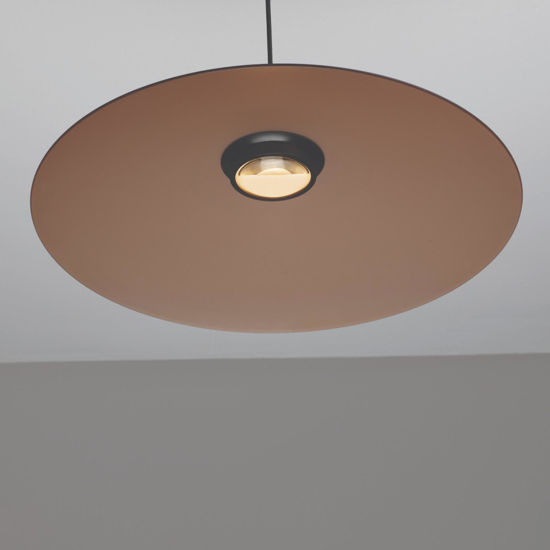 Lampadario led per cucina marrone piatto di vetro 60cm