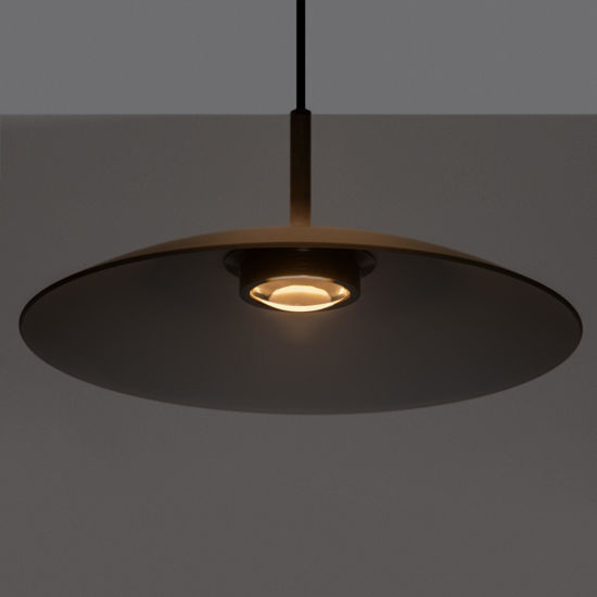 Lampadario led piatto 40cm per cucina moderna vetro fume