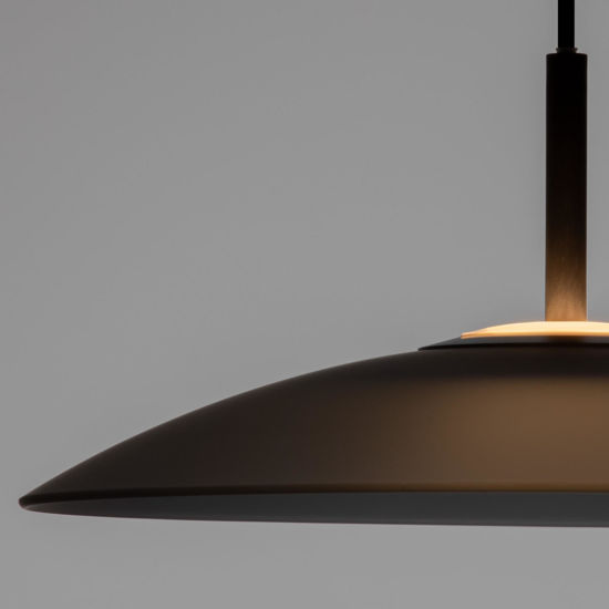 Lampadario led piatto 40cm per cucina moderna vetro fume