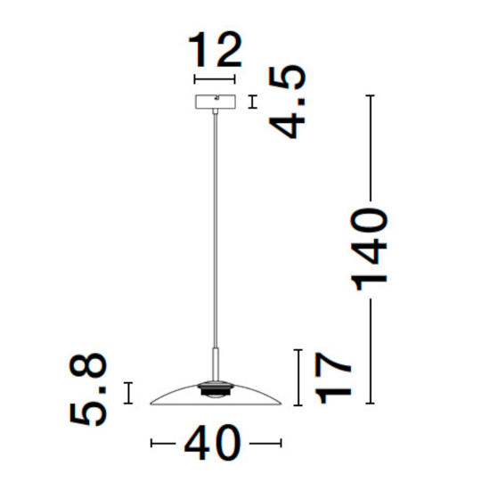 Lampadario led per cucina moderna vetro marrone 40cm