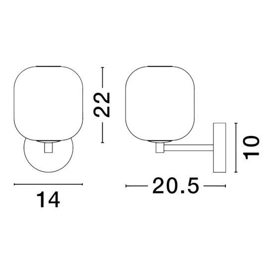 Applique da parete moderna nero vetro fum&egrave; led 3000k