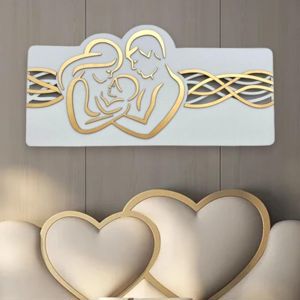 Capezzale sacra famiglia moderna bianco foglia oro 120x60