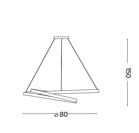 Lampadario led design moderno 3000k oz sp d80 nero ideal lux