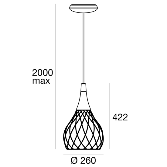 Lampadario moderno led 3000k rame dimmerabile stilnovo mongolfier