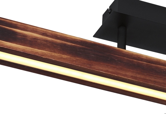 Plafoniera da soffitto led 20w 3000k di legno marrone