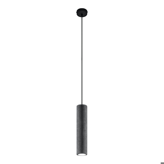 Lampada pendente da cucina cemento cilindro grigio