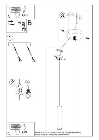 Lampada pendente da cucina cemento cilindro grigio