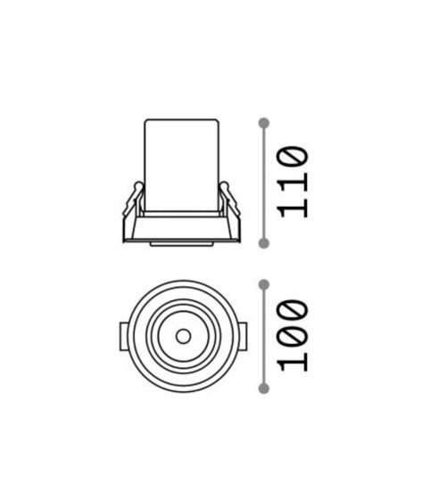 Nova ideal lux faretto da incasso  orientabile bianco per soffitto cartongesso 12w 4000k 220v