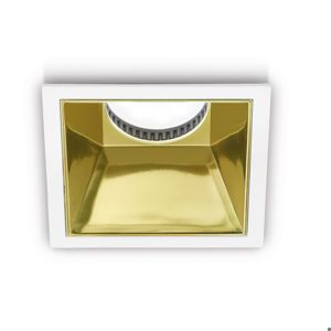 Faretto da incasso per controsoffitto quadrato bianco oro gea luce