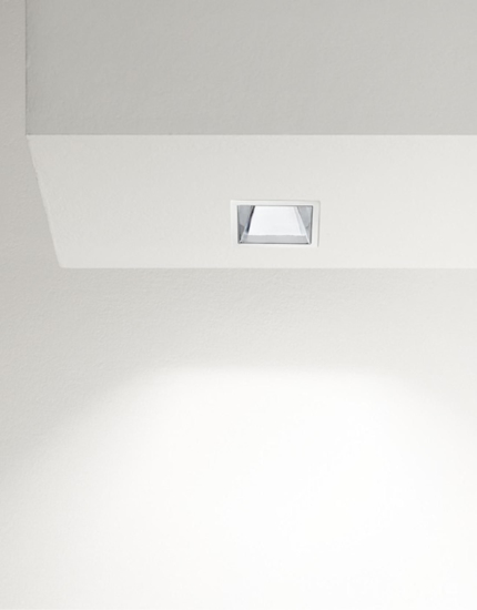 Faretto da incasso per soffitto gea luce quadrato cromo ceres