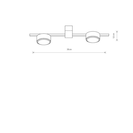 Lampada nera da soffitto due faretti gx53 led