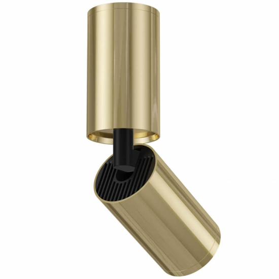 Faretto orientabile da soffitto oro cilindro brunito gu10