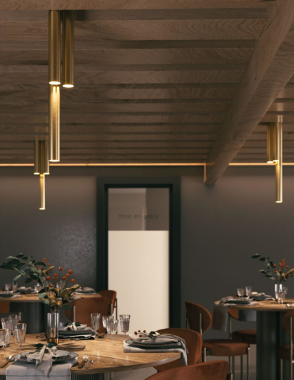 Faretto led da soffitto cilindro oro fp