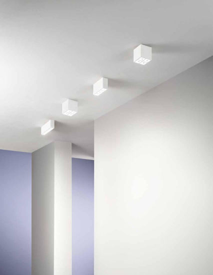 Faretto cubo di gesso bianco pitturabile da soffitto fp