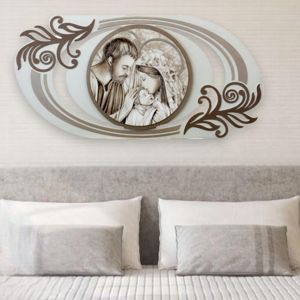 Capoletto sacra famiglia moderna 120x60 quadro capezzale legno