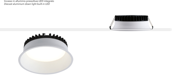 Faretto da incasso  soffitto 12w 3000k 220v rotondo bianco fp