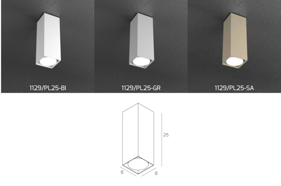 Faretto led da soffitto squadrato gx53 parallelepipedo bianco top light