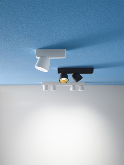 Minion linea light faretto led 7w 3000k bianco orientabile da soffitto