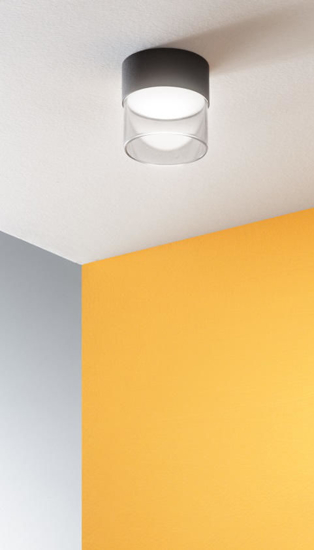 Linea light crumb faretto led 10w 3000k da soffitto rotondo nero