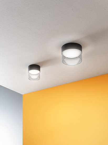 Linea light crumb faretto led 10w 3000k da soffitto rotondo nero