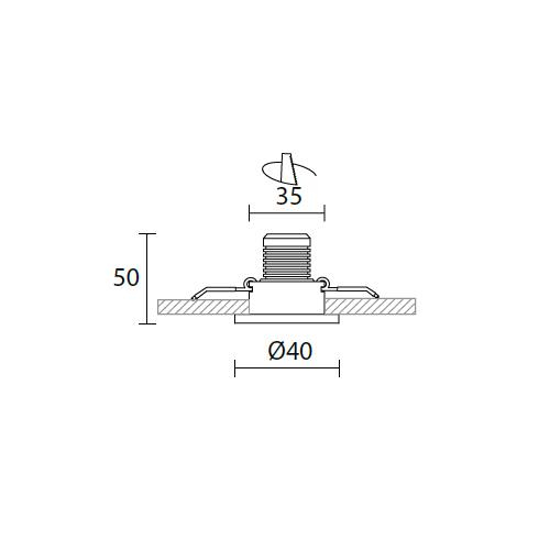 Gea luce elara faretto led da incasso bianco 3w 4000k rotondo