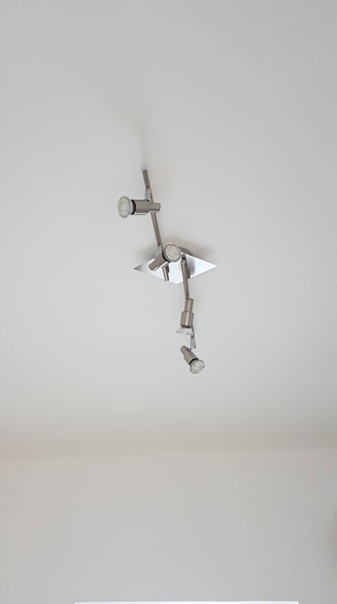 Slem pl4 ideal lux nickel da soffitto 4 faretti gu10 led 7w 3000k