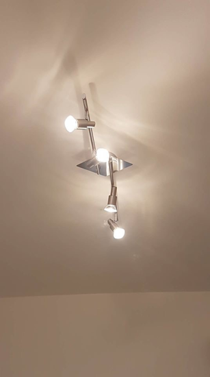 Slem pl4 cromato da soffitto ideal lux con 4 faretti gu10 led orientabili