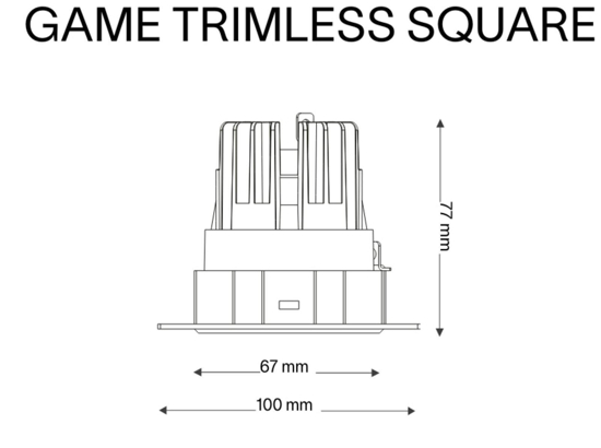 Ideal lux game trimless faretto a led da incasso quadrato a soffitto  bianco 11w 3000k