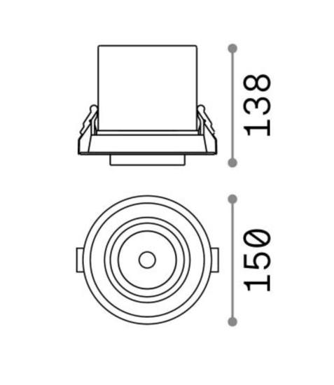 Faretto led incasso 30w 4000k nova fi nero orientabile nero