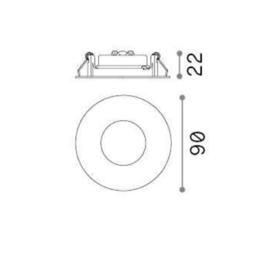 Ideal lux chill fi faretto da bagno 7w 4000k ip44 bianco