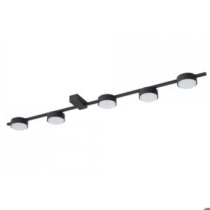 Lampada da soffitto barra nera con 5 luci faretti led gx53