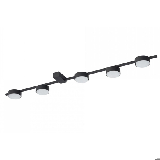 Lampada da soffitto barra nera con 5 luci faretti led gx53