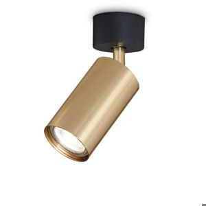 Ideal lux dynamite pl1 faretto gu10 led 3000k ottone orientabile