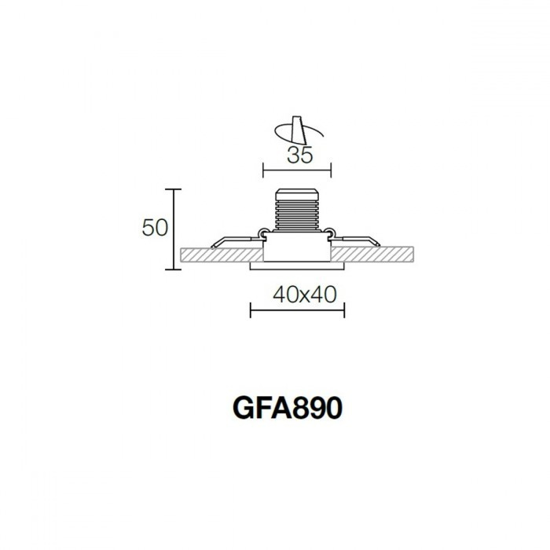 Faretto led da incasso 3w 3000k quadrato bianco