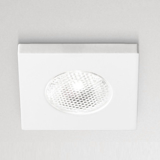 Gea luce glam faretto da incasso  3w 3000k quadrato bianco