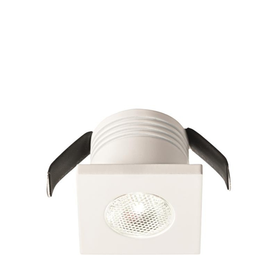 Gea luce glam faretto da incasso  3w 3000k quadrato bianco