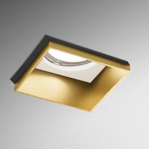 Faretto elis di gesso quadrato cornice oro da incasso per cartongesso