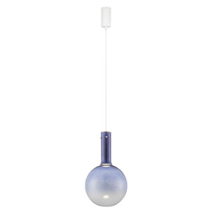 Lampadario sospensione led sfera vetro blu moderna