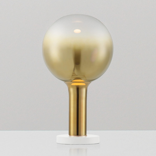 Lampada da tavolo led design moderna sfera vetro oro